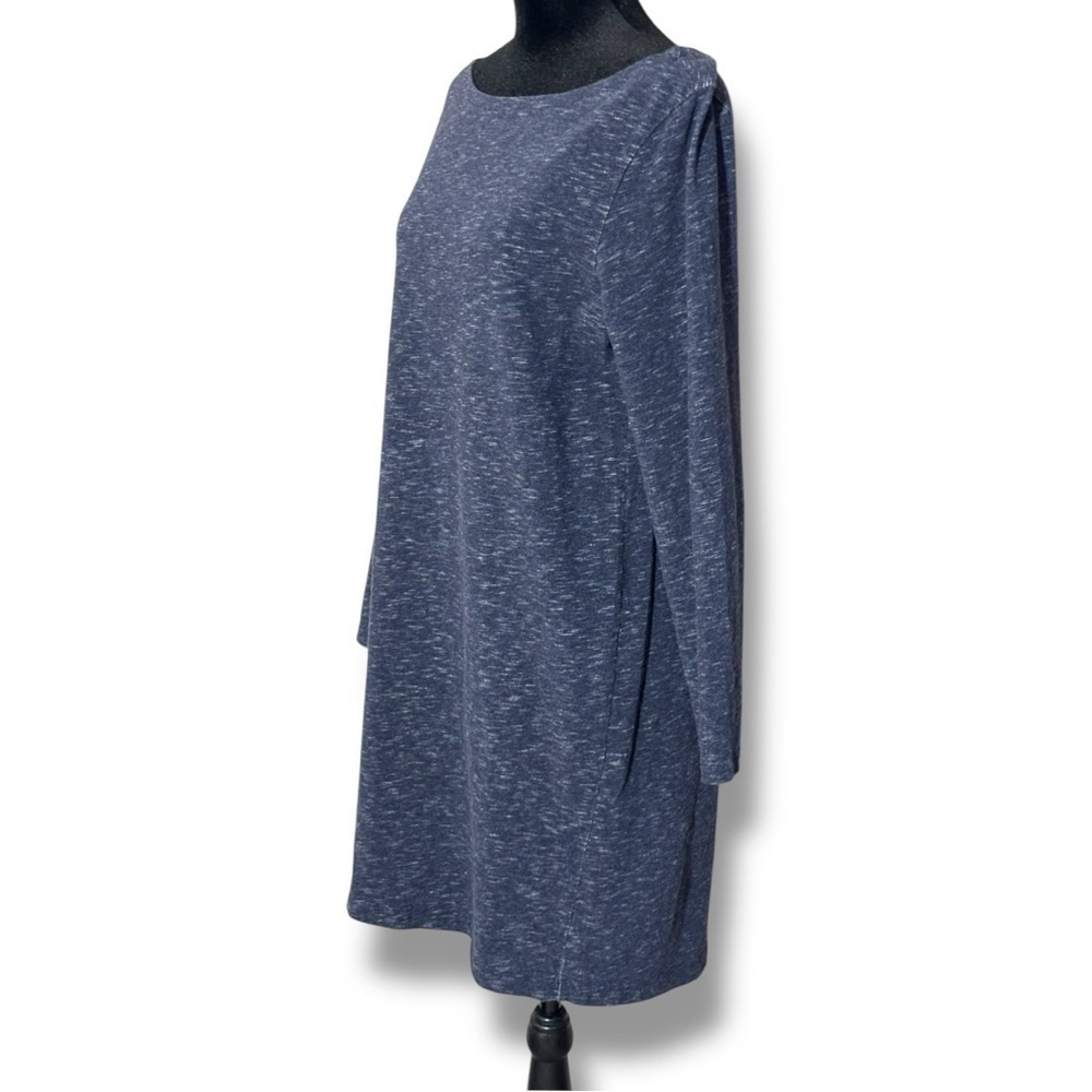 GAP Blue-Gray Sheath Knit Casual Mini Dress Straight Boat Neckline 3/4 Sleeves - Picture 4 of 15